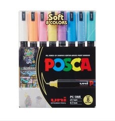 Маркеры Uni Ball Posca PC-1MR Soft Color, 8 шт. цена и информация | Принадлежности для рисования, лепки | pigu.lt