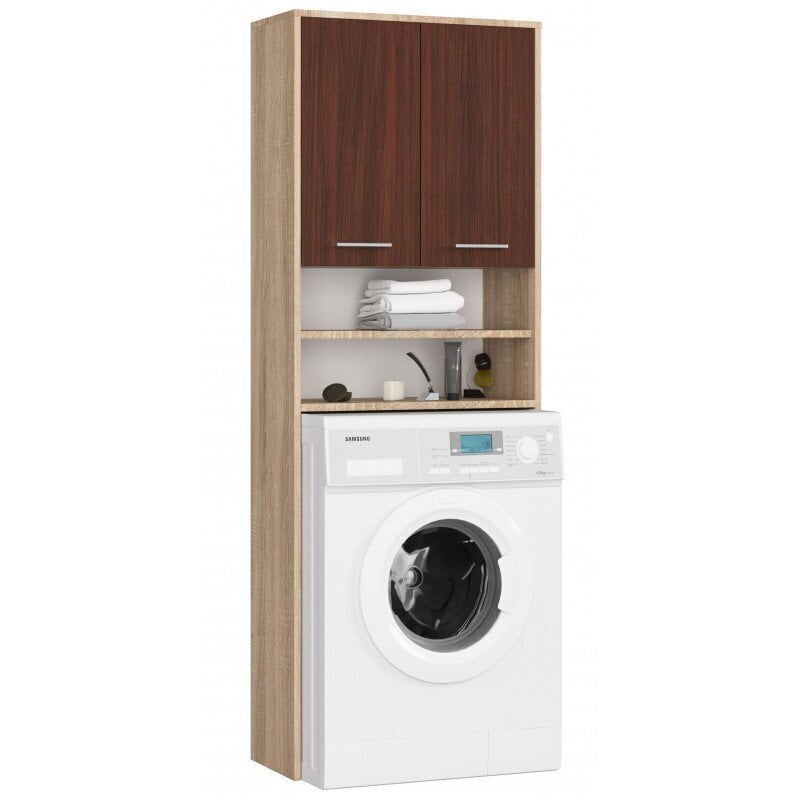 Spintelė virš skalbimo mašinos NORE Fin 1789, ąžuolo spalvos/ruda kaina ir informacija | Vonios spintelės | pigu.lt