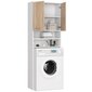 Spintelė virš skalbimo mašinos NORE Fin 1791, balta/ąžuolo spalvos kaina ir informacija | Vonios spintelės | pigu.lt