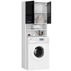 Шкафчик над стиральной машиной NORE Fin 1793, белый/черный цена и информация | Шкафчики для ванной | pigu.lt