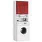 Spintelė virš skalbimo mašinos NORE Fin 1794, balta/raudona kaina ir informacija | Vonios spintelės | pigu.lt