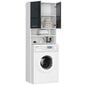 Spintelė virš skalbimo mašinos NORE Fin 1795, balta/pilka kaina ir informacija | Vonios spintelės | pigu.lt