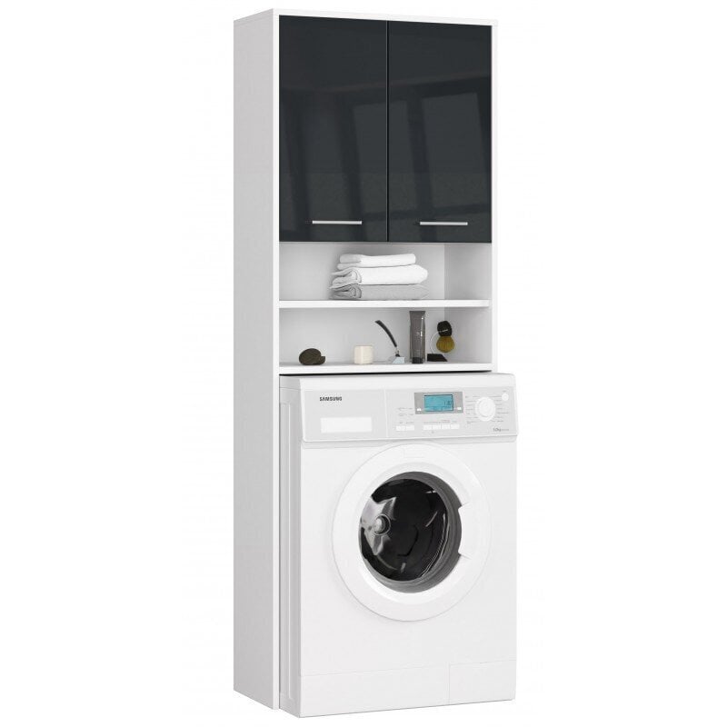 Spintelė virš skalbimo mašinos NORE Fin 1795, balta/pilka kaina ir informacija | Vonios spintelės | pigu.lt