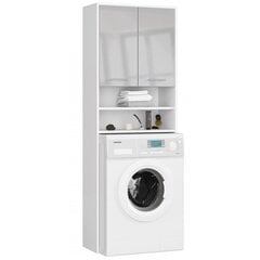 Spintelė virš skalbimo mašinos NORE Fin 1796, balta/šviesiai pilka kaina ir informacija | Vonios spintelės | pigu.lt
