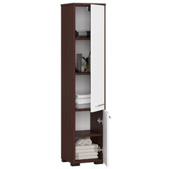 Шкаф-пенал для ванной комнаты NORE Fin с 2 дверками, коричневый/белый цена и информация | Шкафчики для ванной | pigu.lt