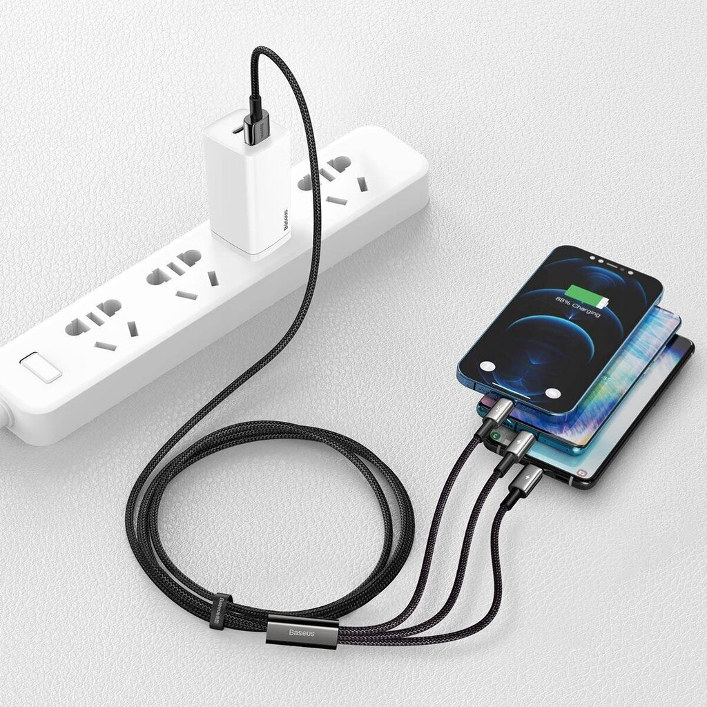 Kabelis Baseus Micro USB - Lightning - USB-C CAMLTWJ-01 kaina ir informacija | Laidai telefonams | pigu.lt