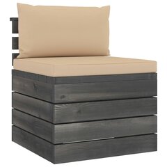 Sodo baldų komplektas iš palečių su pagalvėlėmis, 7 dalių, pilkas kaina ir informacija | Lauko baldų komplektai | pigu.lt