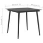 Sodo valgomojo stalas, 80x80x74 cm, juodas kaina ir informacija | Lauko stalai, staliukai | pigu.lt