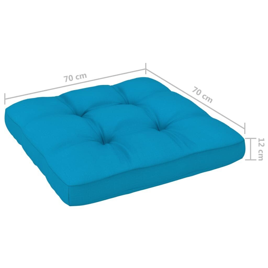 Pagalvė sofai iš palečių, 70x70x12 cm, mėlyna kaina ir informacija | Pagalvės, užvalkalai, apsaugos | pigu.lt