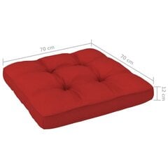 Pagalvė sofai iš palečių, 70x70x12 cm, raudona kaina ir informacija | Pagalvės, užvalkalai, apsaugos | pigu.lt