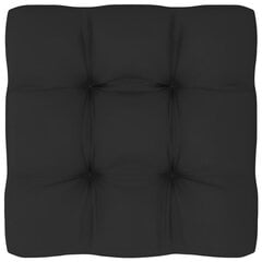 Pagalvė sofai iš palečių, 70x70x12 cm, juoda kaina ir informacija | Pagalvės, užvalkalai, apsaugos | pigu.lt