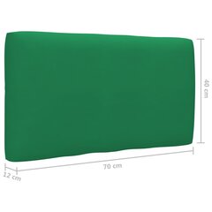 Pagalvė sofai iš palečių, 70x40x12 cm, žalia kaina ir informacija | Pagalvės, užvalkalai, apsaugos | pigu.lt