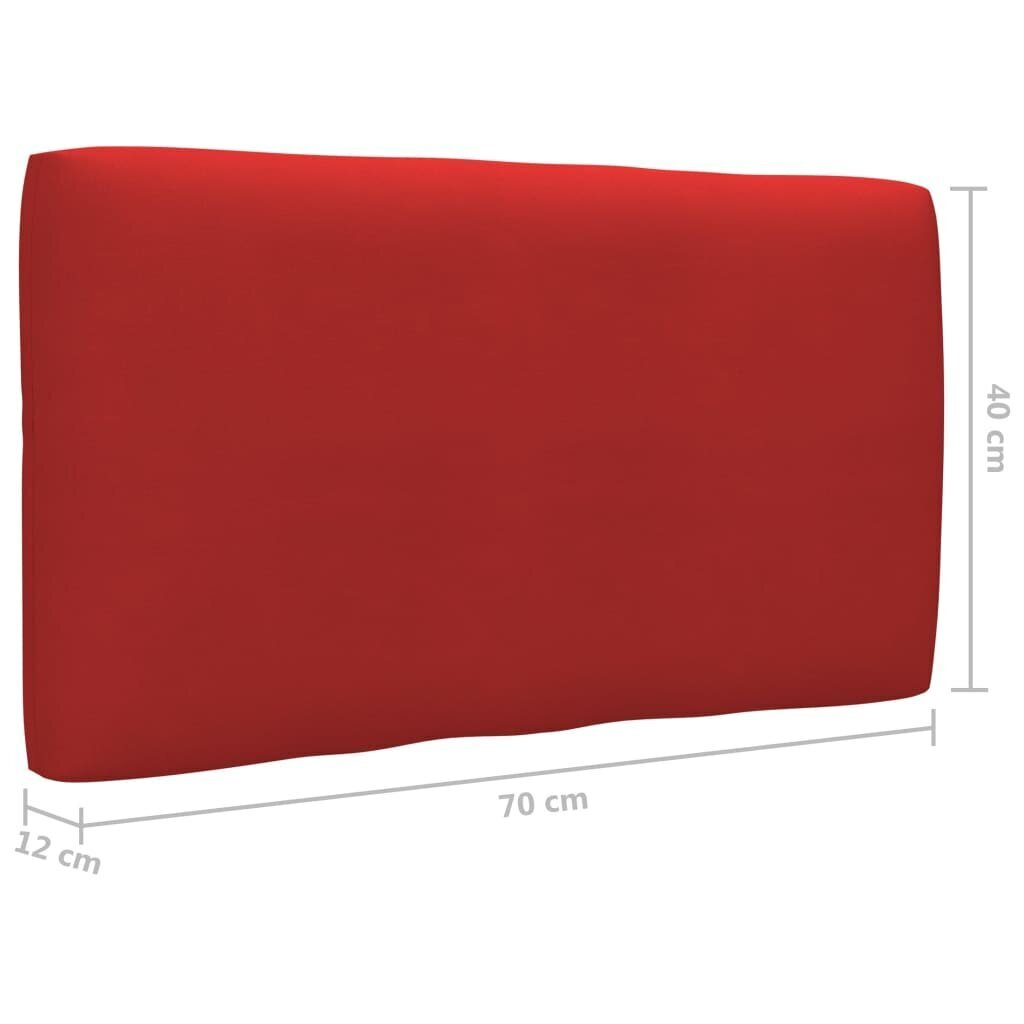 Pagalvė sofai iš palečių, 70x40x12 cm, raudona kaina ir informacija | Pagalvės, užvalkalai, apsaugos | pigu.lt