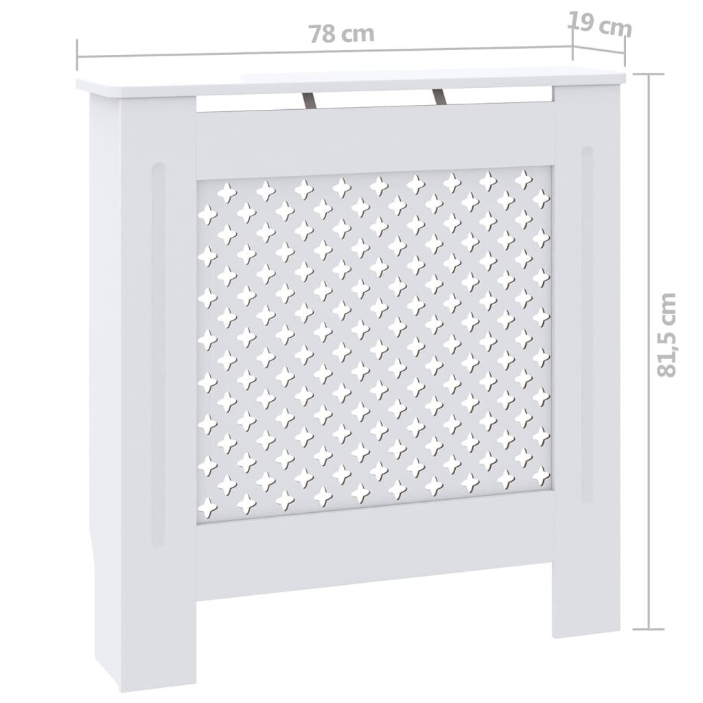 Radiatoriaus uždangalas, baltas, 78cm, MDF kaina ir informacija | Priedai šildymo įrangai | pigu.lt