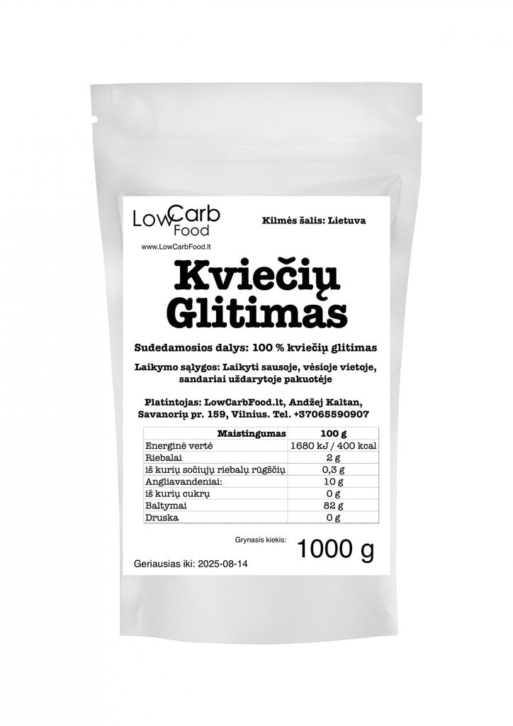 Kviečių Glitimas (seitanas), 1 kg kaina ir informacija | Priedai maistui ruošti | pigu.lt