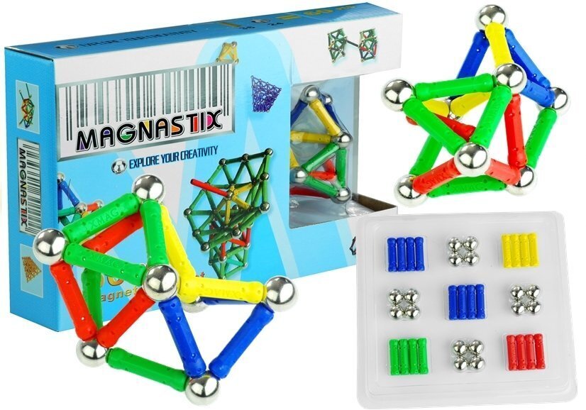 Magnetinis lavinamasis konstruktorius, 60 d. цена и информация | Konstruktoriai ir kaladėlės | pigu.lt