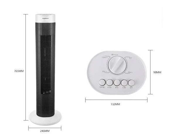 Bokštinis ventiliatorius, 45W kaina ir informacija | Ventiliatoriai | pigu.lt