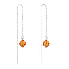 Серебряные серьги Round Bead Chain, Tangerine цена и информация | Серьги | pigu.lt