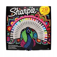 Permanentinių žymeklių rinkinys Peacock Sharpie, 28 sp. цена и информация | Kanceliarinės prekės | pigu.lt