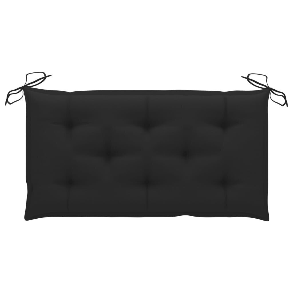 Sodo suoliukas su juoda pagalvėle, 112 cm, rudas kaina ir informacija | Lauko suolai | pigu.lt