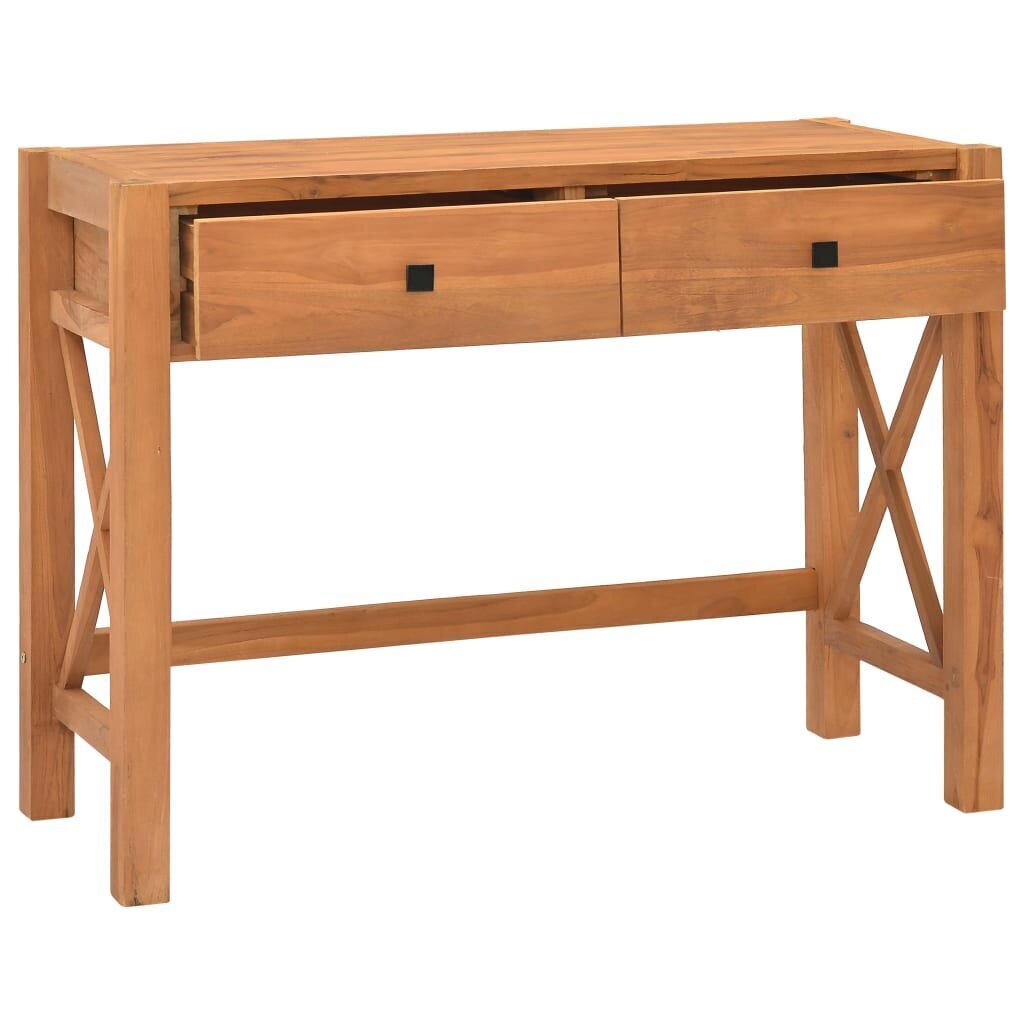 Rašomasis stalas su 2 stalčiais, 100x40x75 cm, rudas цена | pigu.lt
