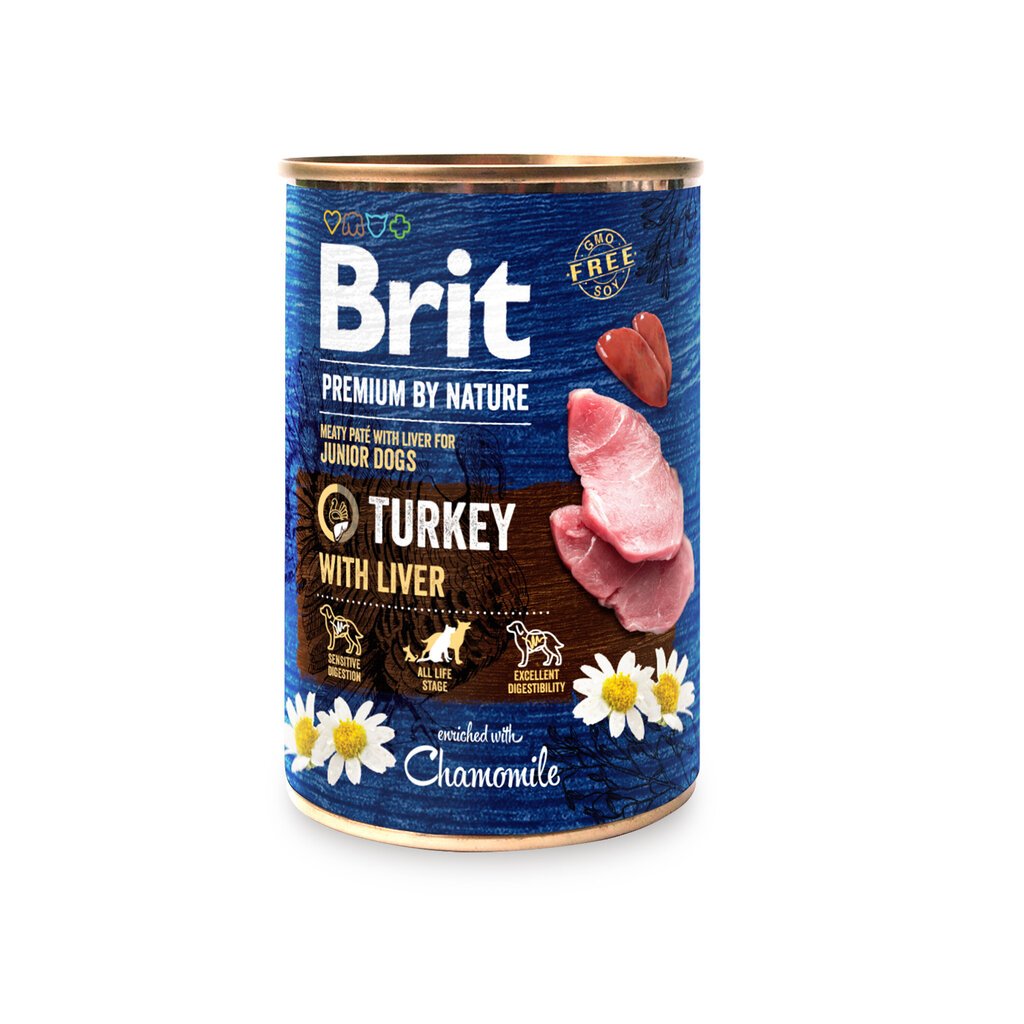 Brit Premium by Nature Turkey with Liver konservai šunims 400g цена и информация | Konservai šunims | pigu.lt
