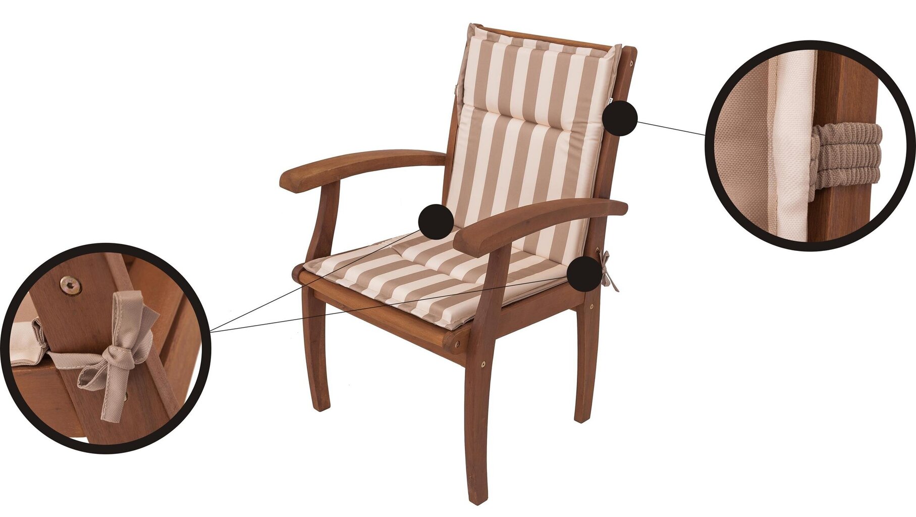 Pagalvė kėdei Hobbygarden Miami, ruda/smėlio spalvos kaina ir informacija | Pagalvės, užvalkalai, apsaugos | pigu.lt