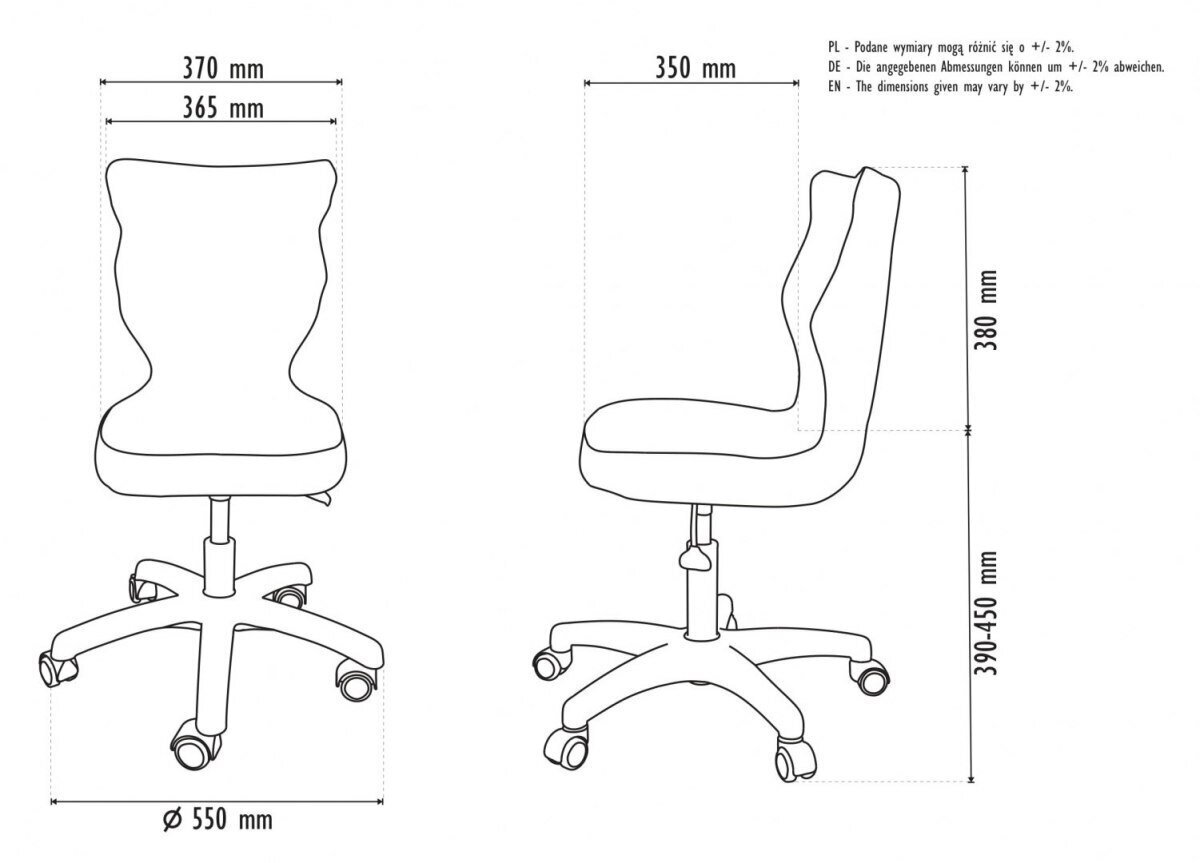 Biuro kėdė Entelo Petit JS01 4, juoda/pilka kaina ir informacija | Biuro kėdės | pigu.lt