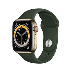 Смарт-часы Apple Watch Series 6 (GPS + Cellular LT, 40мм) золотой корпус из нержавеющей стали со спортивным ремешком кипрского зеленого цвета цена и информация | Смарт-часы (smartwatch) | pigu.lt