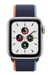 Išmanusis laikrodis Apple Watch SE (GPS + Cellular LT, 44mm) Silver Aluminium Case with Deep Navy Sport Loop kaina ir informacija | Išmanieji laikrodžiai (smartwatch) | pigu.lt