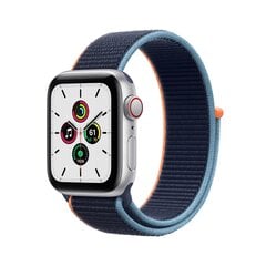 Смарт-часы Apple Watch SE (GPS + Cellular LT, 44mm) Silver Aluminium Case with Deep Navy Sport Loop цена и информация | Смарт-часы (smartwatch) | pigu.lt