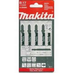 Пилы для лобзика Makita B-17 (T101AO) 70ММ 5Шт.A-85690 цена и информация | Механические инструменты | pigu.lt