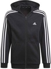 Džemperis vaikams Adidas Essentials 3S Full Zip Hoodie Jr GQ8900, juodas kaina ir informacija | Megztiniai, bluzonai, švarkai berniukams | pigu.lt