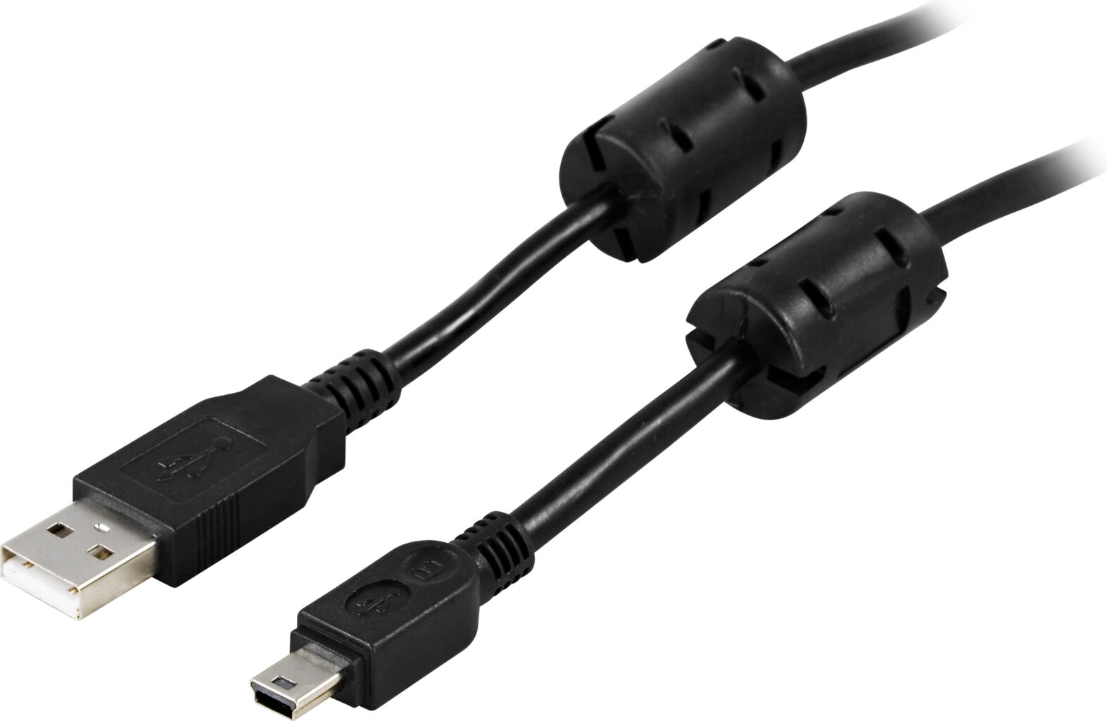 Deltaco Ferrite USB-A, Mini-USB B, 2 m kaina ir informacija | Laidai telefonams | pigu.lt