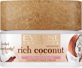 Питательный крем для лица Eveline Rich Coconut, 50 мл цена и информация | Кремы для лица | pigu.lt