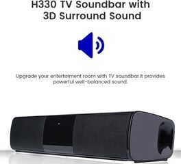 SOMOSTEL SMS-H330 2X5w TV Soundbar with 3D Surround Sound цена и информация | Домашняя акустика и системы «Саундбар» («Soundbar“) | pigu.lt