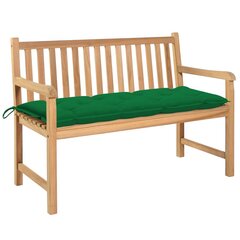 Sodo suoliukas su žalia pagalvėle, 120 cm, rudas kaina ir informacija | Lauko suolai | pigu.lt