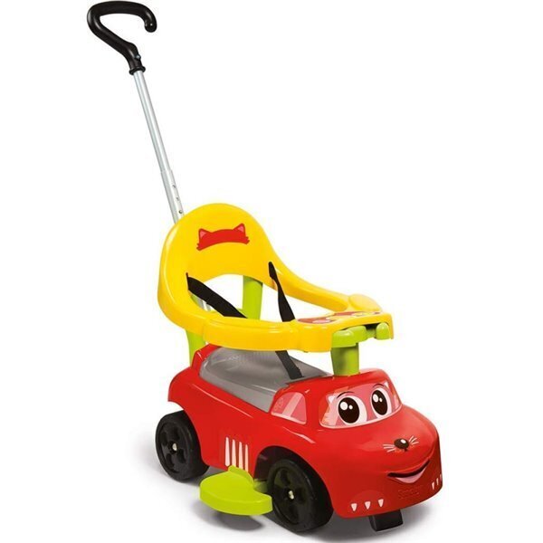 Paspiriamas vaikiškas automobilis-stumdukas su rankena Smoby, raudonas kaina ir informacija | Žaislai kūdikiams | pigu.lt