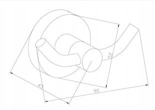 Mexen Remo крючок для полотенец, chrome цена и информация | Набор акскссуаров для ванной | pigu.lt