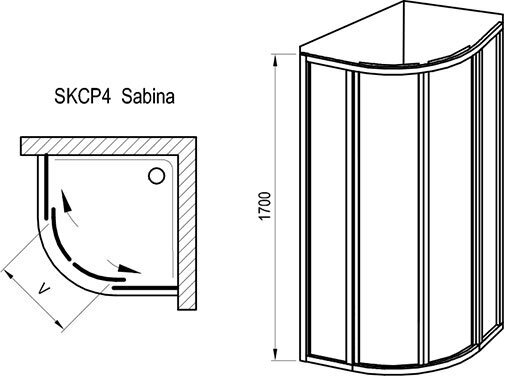Žema dušo kabina Ravak Supernova SKCP4 Sabina kaina ir informacija | Dušo kabinos | pigu.lt