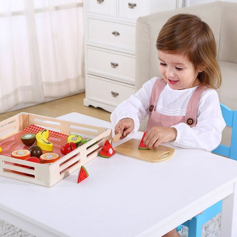 Mediniai pjaustomi žaisliniai vaisiai dėžutėje Tooky Toy, 19 vnt kaina ir informacija | Lavinamieji žaislai | pigu.lt