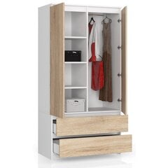 Шкаф NORE S90, белый/дубовый цена и информация | Шкафы | pigu.lt
