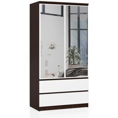 Tип B. Шкаф NORE S90 с зеркалом, коричневый/белый цена и информация | Шкафы | pigu.lt