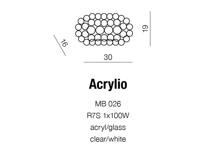 Sieninis šviestuvas AZzardo Acrylio AZ0052 kaina ir informacija | Sieniniai šviestuvai | pigu.lt