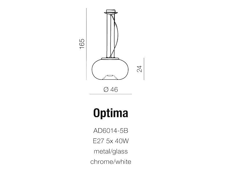 Pakabinamas šviestuvas AZzardo Optima AZ0184 kaina ir informacija | Pakabinami šviestuvai | pigu.lt
