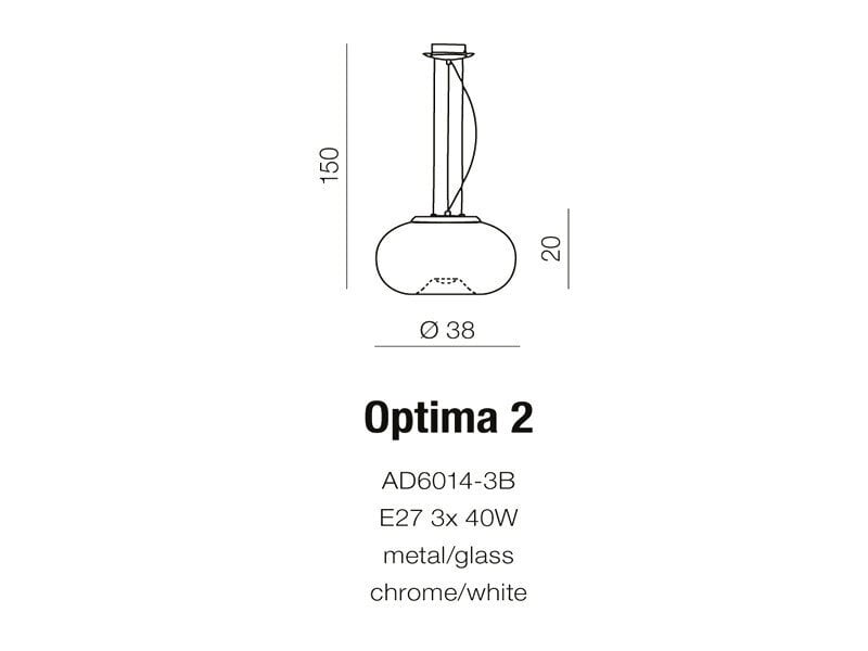 Pakabinamas šviestuvas AZzardo Optima AZ0205 kaina ir informacija | Pakabinami šviestuvai | pigu.lt