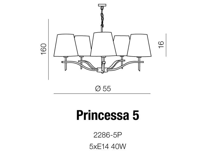 Azzardo pakabinamas šviestuvas Princessa AZ0724 kaina ir informacija | Pakabinami šviestuvai | pigu.lt