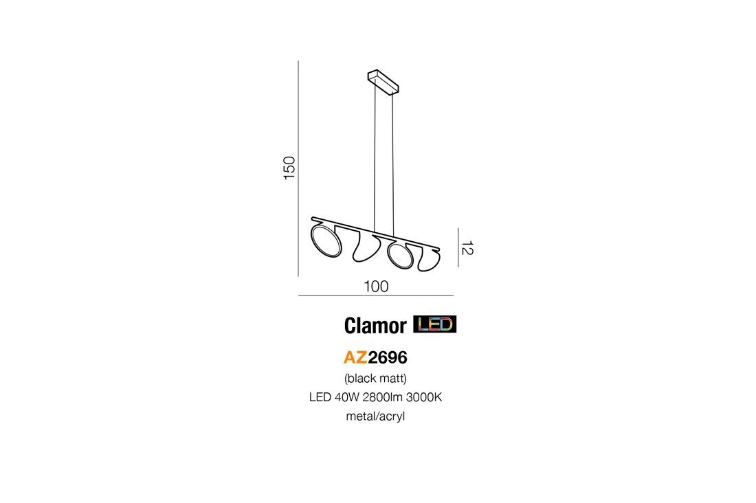 Pakabinamas šviestuvas AZzardo Clamor AZ2696 kaina ir informacija | Pakabinami šviestuvai | pigu.lt