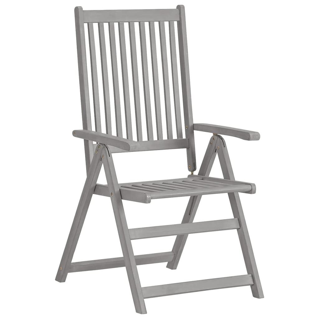 Atlošiamos sodo kėdės su pagalvėmis, 4 vnt, pilkos kaina ir informacija | Lauko kėdės, foteliai, pufai | pigu.lt