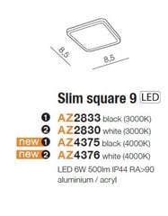 Įleidžiamas šviestuvas AZzardo Square AZ2833 kaina ir informacija | Įmontuojami šviestuvai, LED panelės | pigu.lt